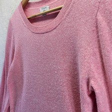 J. Crew Teddie Sweater Women Medium Long Sleeve Crewneck Wool Blend Pink