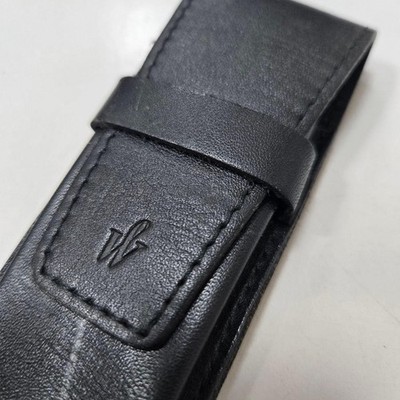 WaterMan Black Leather Case with Snap Closure