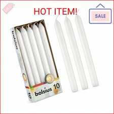 BOLSIUS 10 Count Household White Dinner Candl...