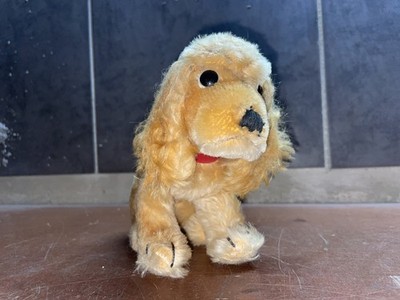 Steiff Hund Revue Sus  Kopf drehbar Art. 4300/17 mit Knopf u. Fahne Vintage