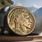 1935 S/S Buffalo nickel AU Full Horn Lightly Toned As Pictured # BN1935-S AULTAP