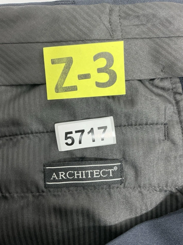 Mens Architect Dress Pants 42x29 Navy Front Pleats Expandable Waist - Image 3 of 4