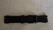 19mm Silicone Watch Strap / Band Compatible With SWATCH. Black Color. NEW