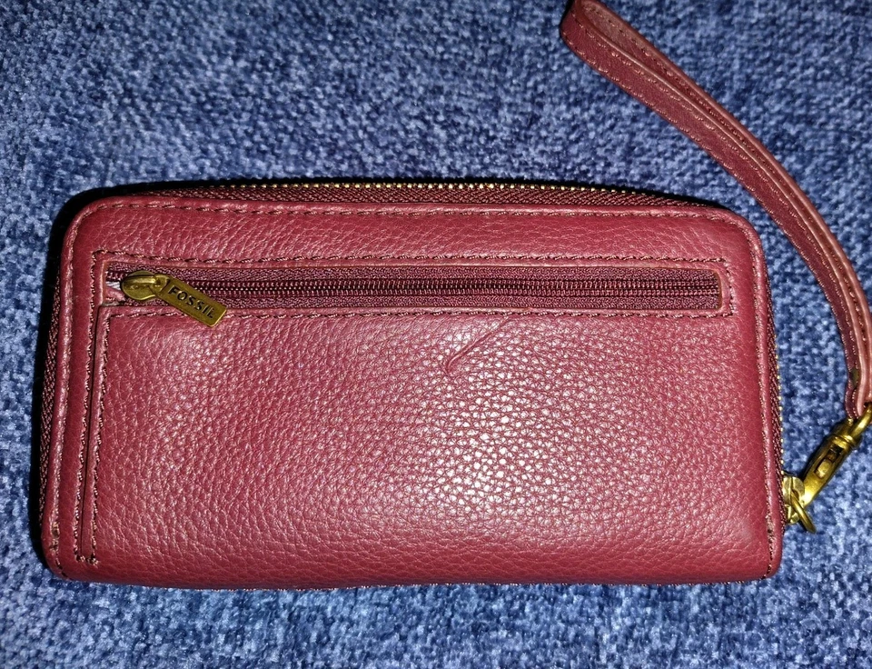 Fossil Patchwork Leder umlaufender Reißverschluss Clutch Geldbörse mehrfarbig Kalbsleder  - Bild 2 von 4