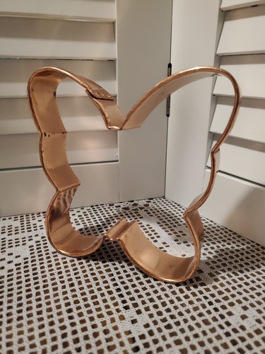VTG Large Copper Butterfly Cookie Cutter 5.25" Metal Baking Mold Insect