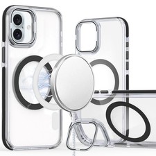 For iPhone 17 Case Magnetic Color Circle w/ Camera Lens Stand  Tempered Glass