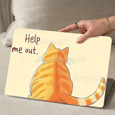 2 piece Lazy Cat Yellow Waterproof Vinyl Stickers Cartoon Design for Laptops