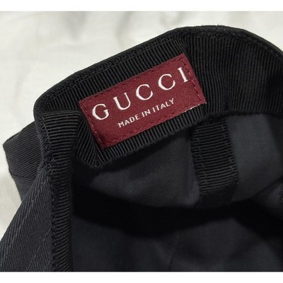 Gucci Unisex Cotton Adjustable Script Logo Black Baseball  display picture 1
