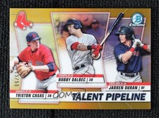 2020 Bowman Gold Refractor 15/50 Bobby Dalbec Triston Casas Jarren Duran 1v3