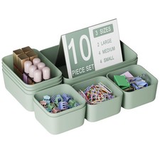 Plastic Drawer Organizers, 10 PCS Drawer Organizer Bins, Bathroom and Vanity ...