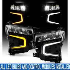 PAIR/SET Full LED DRL Headlights Assembly W/ Bulbs For Chevrolet Tahoe 2021-2024