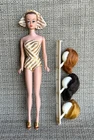 VINTAGE FASHION QUEEN BARBIE WITH ORIGINAL HEADBAND SWIMSUIT AND WIG SET
