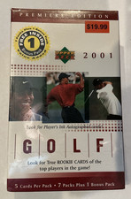 2001 Upper Deck Premier Edition GOLF Blaster Box Plus Bonus Pack