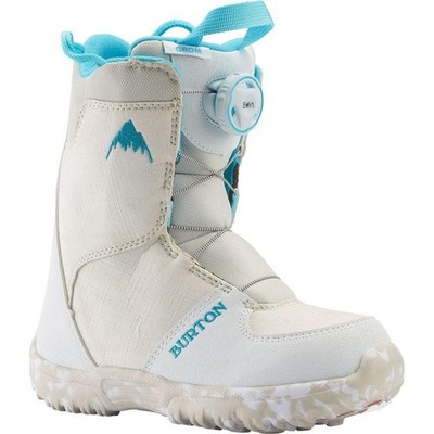 Burton Grom BOA Kids Snowboard Boots White Teal Size 2K NWB