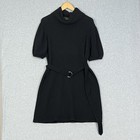 Polo Jeans Ralph Lauren Dress Womens L Black Knit Wool Angora Cashmere Belted