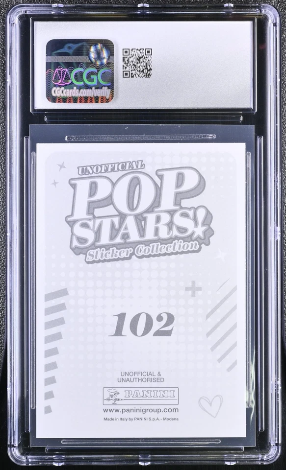 Billie Eilish 2025 Panini Pop Stars! Stickers #102 Silver Foil CGC 10 Gem Mint - Image 2 of 3