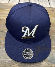 Jonathan Lucroy Autographed Milwaukee Brewers OC Sports Hat Cap Team MLB SEE PIC