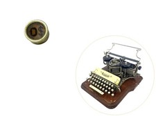 Hammond No.12 Typewriter D $ Key Antique Part Vtg Glass Keytop Keyboard thumbnail