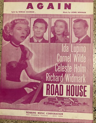 VINTAGE SHEET MUSIC 1948 AGAIN ROAD HOUSE IDA LUPINO CORNEL WILDE CELESTE HOLM
