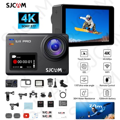 SJCAM SJ8 Pro Action Camera 4K 60fps Dual Screen WiFi 2.3 Inch Touch Rrear