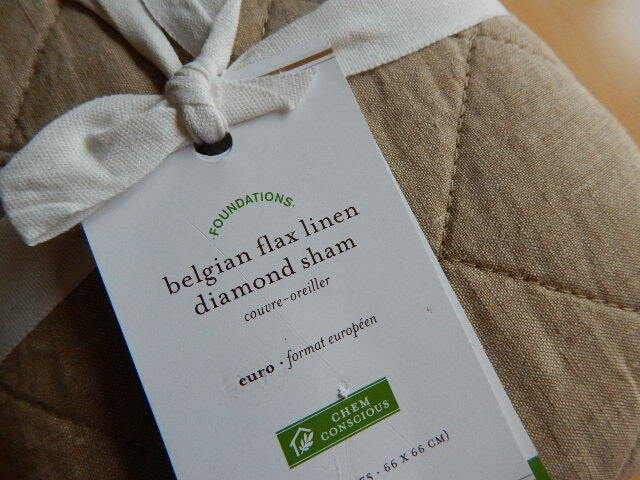 Pottery Barn Belgian Flax Linen Diamond Quilted Sham Wheat