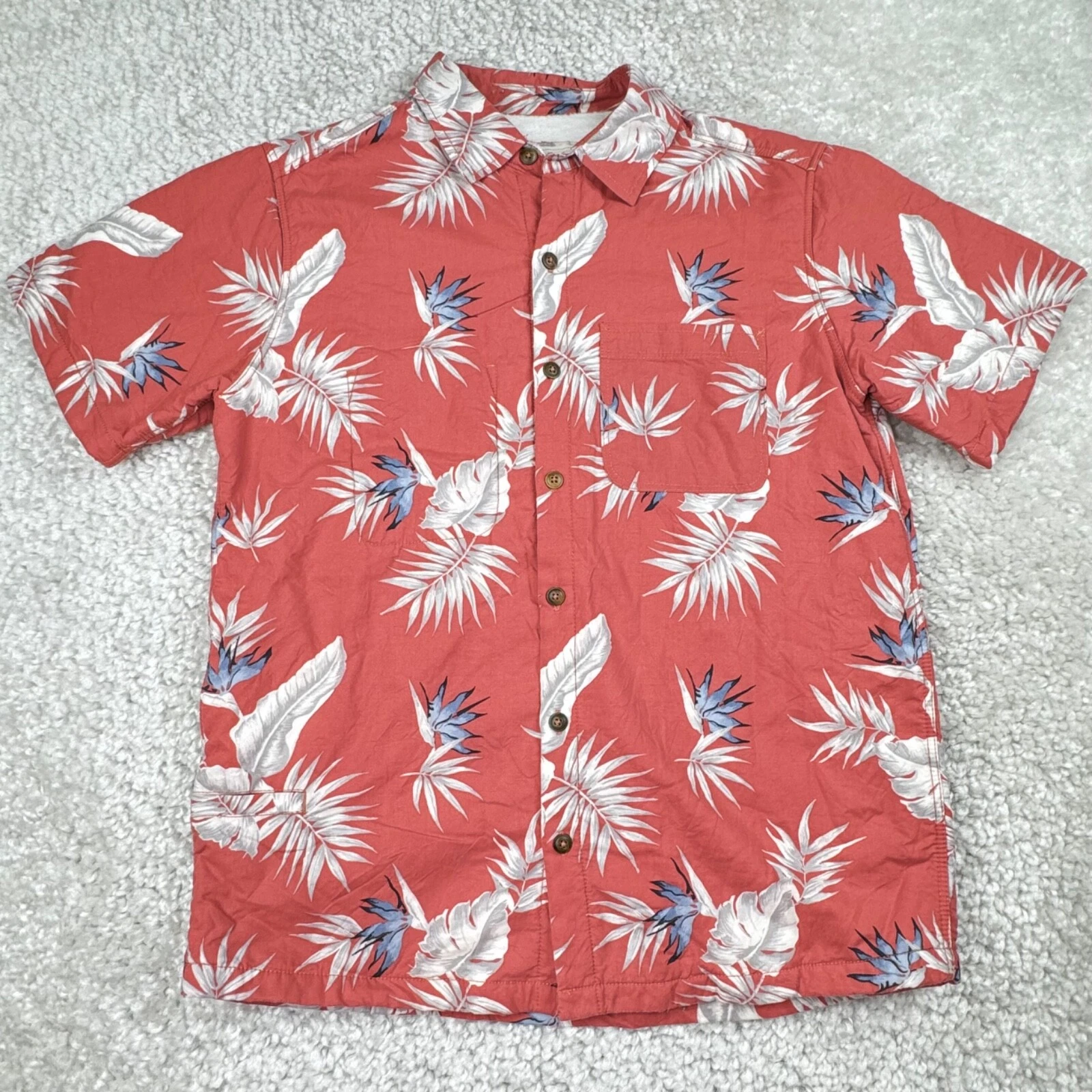 California Cowboy Shirt Mens Small Red Orange Floral Sherpa Lined Button Front