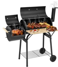 Segmart Charcoal Grill with Offset Smoker & Side Table, Portable Outdoor Camping