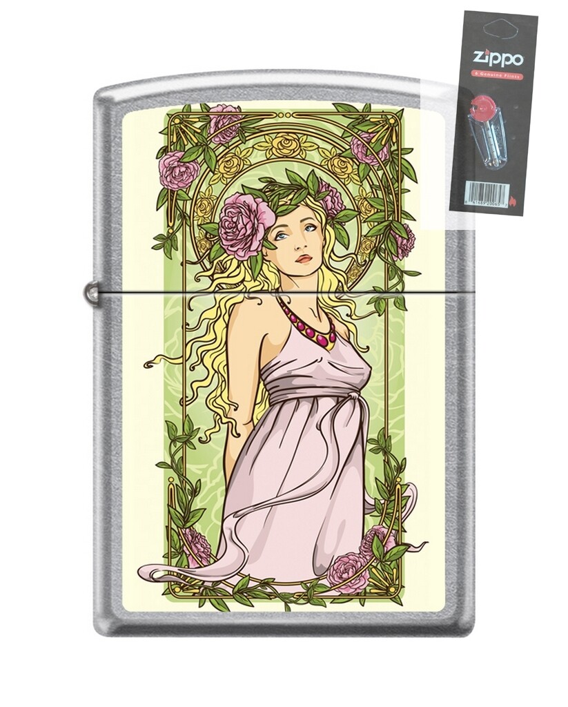 Zippo 82326 blonde woman art nouveau vintage poster Lighter +