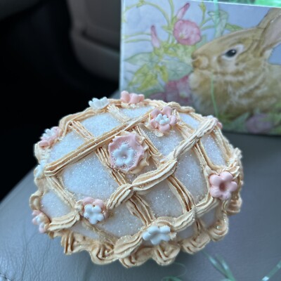 Vintage EASTER EGG Pastel DIORAMAS, Made From SUGAR And FROSTING Scene Inside!