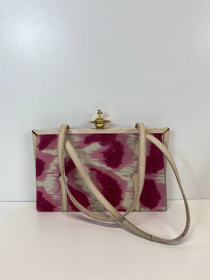 Vtg Vivienne Westwood Pink Leopard Pony Hair Bag - Image 2 of 4