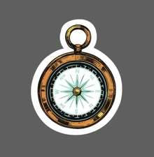 Compass Sticker Hiking Outdoors Waterproof Travel Nature Gift NEW