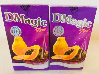2 Pack DMagic Plus Cap 100% Original Cocolmeca-Te Verde-Papaya-Pina-Lino 