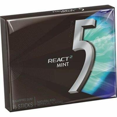 Product Of Wrigleys 5, Gum React Mint, Count 10 (15S) X 2 (Package Quantity 2)