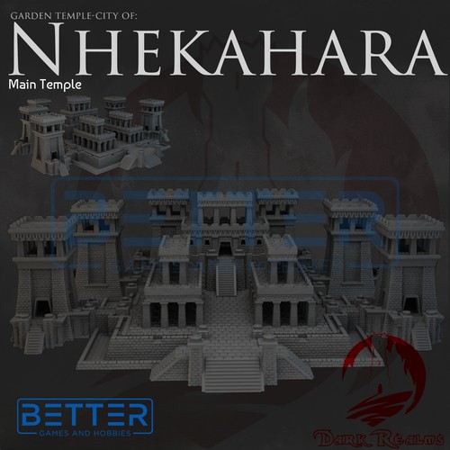 Main Temple - Nhekahara - Garden City, 3d printed Tabletop Terrain, 9th Age - Picture 4 of 4