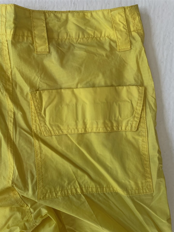 Vtg 90s Y2K Tommy Hilfiger 29x32 Yellow Nylon Baggy Rave Mens Cargo