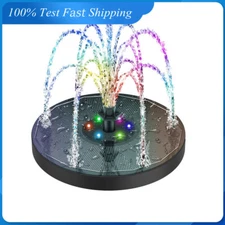 LED Light Solar Powered Fountain Water Pump Night Floating Garden Bird Bath Kit