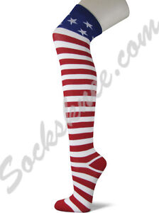 Unisex Norway American USA Flag Pride Knee High Compression Thigh High Socks Soft Socks 