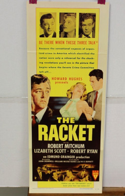 ORIGINAL MOVIE RACKET insert 1951 Robert Ryan, Lizabeth Scott, Robert Mitchum