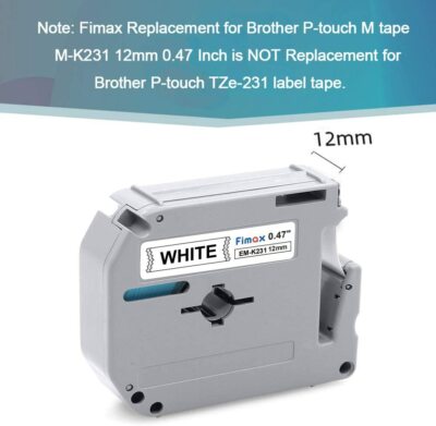 Compatible with Brother M-K231 MK-231 12 mm x 8 m for Brother PT-M95