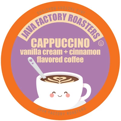Java Factory Cappuccino Flavored Coffee,Compatible Keurig 2.0 K Cup Brewers,80Ct