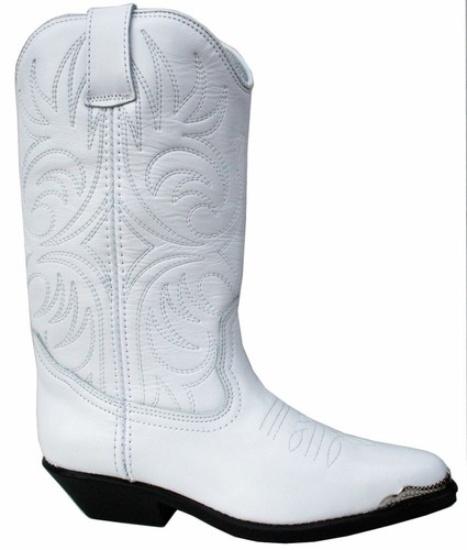 Ladies White 100% Genuine Leather Cowboy Cowgirl Boots Western Line Dance Boots - Picture 1 of 1