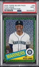 2020 TOPPS SILVER PACK 1985 CHROME PROMO GREEN REFRACTOR #39 KYLE LEWIS PSA 9