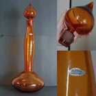 New ListingWayne Husted Blenko Glass "Genie Bottle" decanter in tangerine orange