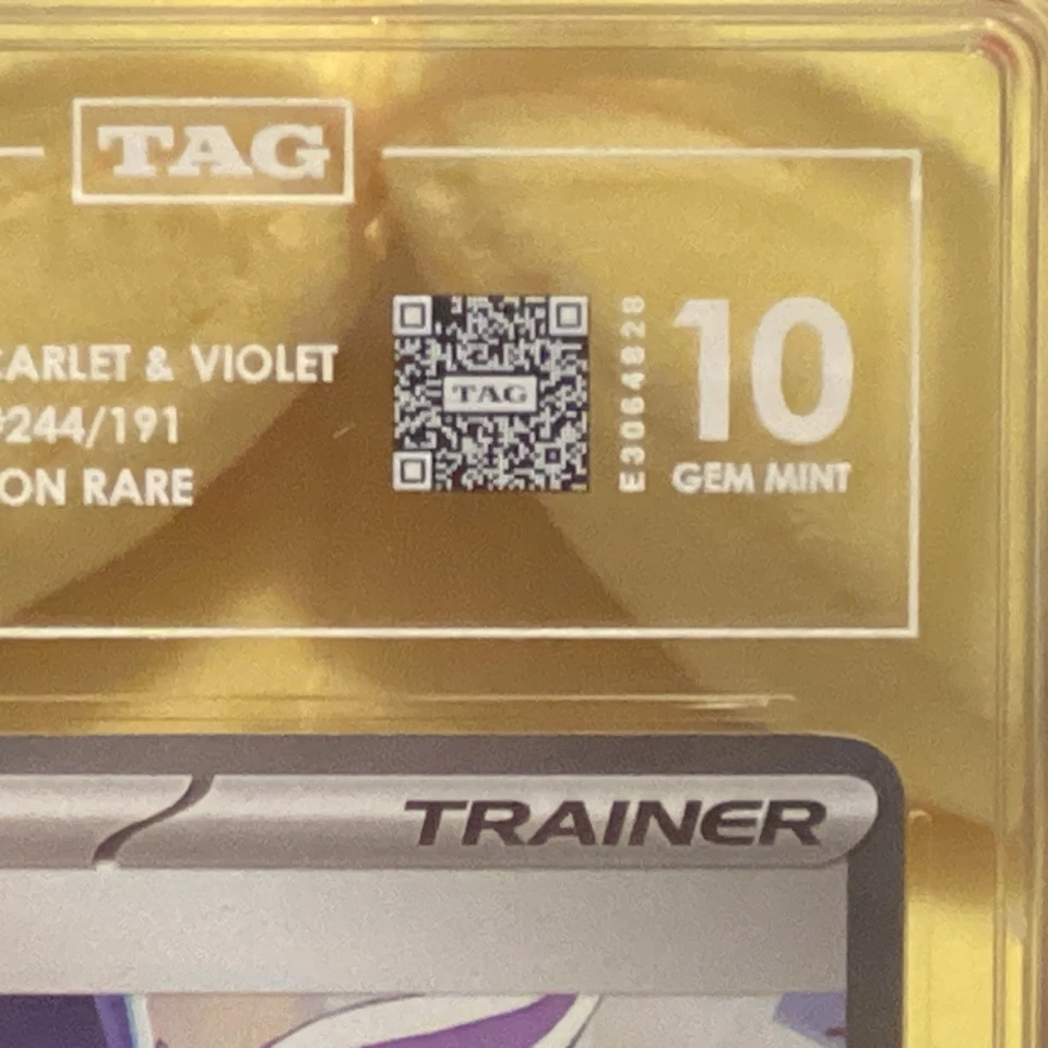 Drayton Pokémon TCG Surging Sparks SAR 244/191 Tag 10 Gem Mint - Image 3 of 3