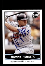 Signed Baseball Card Auto Jhonny Peralta 2004 Upper Deck Vintage #295 Indians