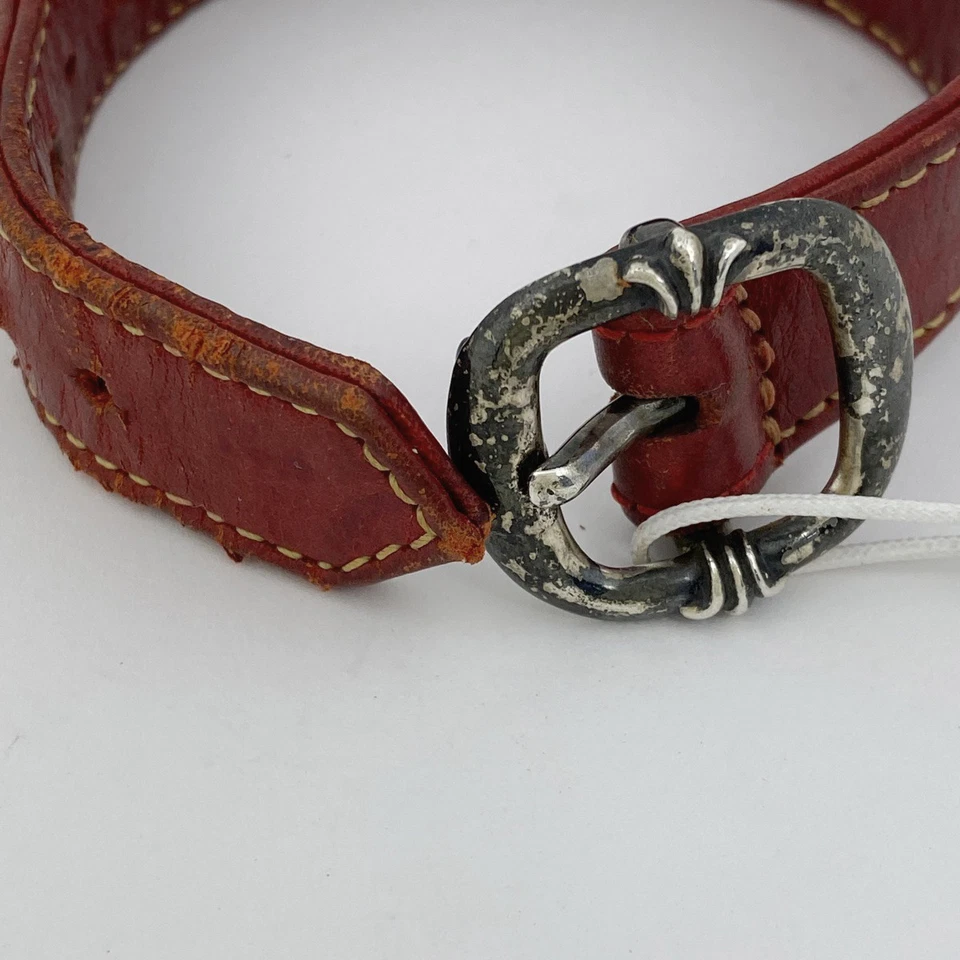 CHROME HEARTS Gunslinger Cross Ball 皮革手链 Stirling 手镯 leath... — 第 4/4 张图片