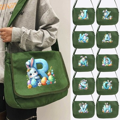 Unisex Umhängetasche Hase Osterei Alphabet Kunst für Freizeit