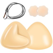 ALUKIKI Sticky Bra Inserts, Double-sided Push Up D, Warm Nude