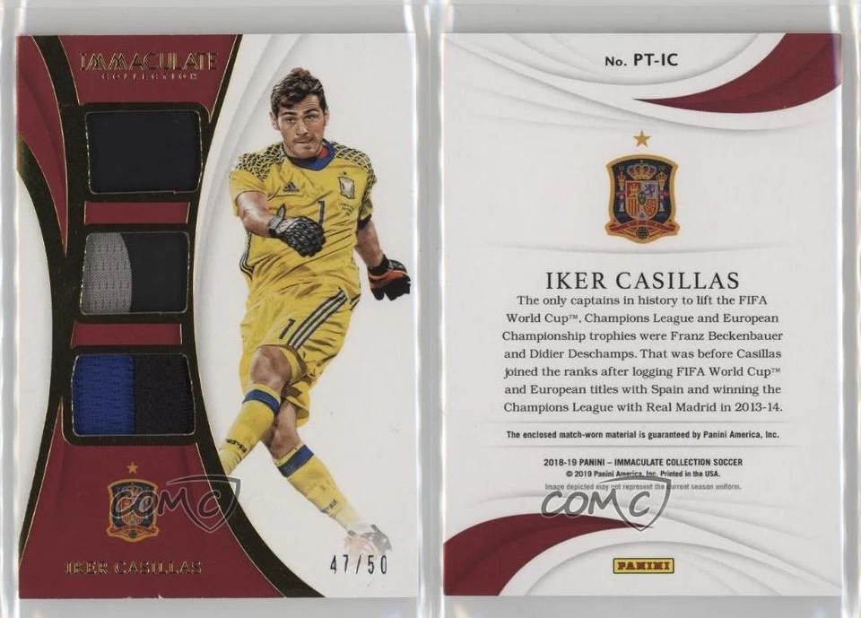 2018-19 Panini Immaculate Patch Trios 47/50 Iker Casillas #PT-IC - Image 3 of 3