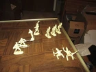 9 MARX ALAMO PLAYSET CREAM COLORED MEXICAN TROOPERS IN FINE CONDITION